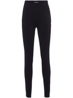 Miu Miu legging zippé à patch logo - Noir