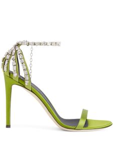 Giuseppe Zanotti sandales Adele 105 mm à ornements en cristal - Vert