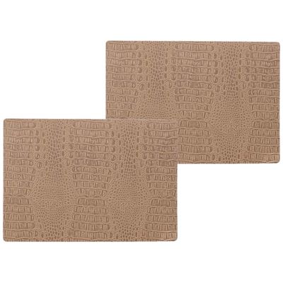 8x stuks stevige luxe Tafel placemats Coko beige 30 x 43 cm