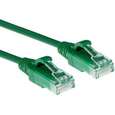 ACT Groene 0,15 meter LSZH U/UTP CAT6 datacenter slimline patchkabel snagless met RJ45 connectoren