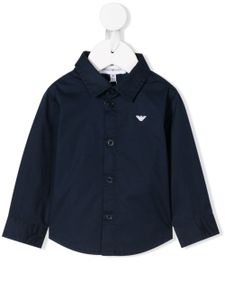 Emporio Armani Kids chemise à logo - Bleu