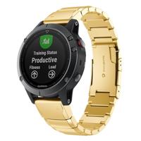 Quick demontage stalen polsband horlogeband voor Garmin fenix 5X 26mm (goud)