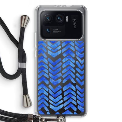 Blauwe pijlen: Xiaomi Mi 11 Ultra Transparant Hoesje met koord