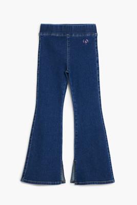 Uitlopende legging met denimlook - BLUE - 3/4