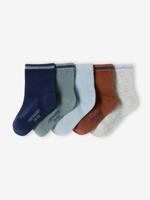 Set van 5 paar gekleurde sokken voor babyjongen inktblauw