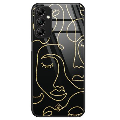 Samsung Galaxy A14 glazen hardcase - Abstract faces