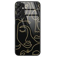 Samsung Galaxy A14 glazen hardcase - Abstract faces Samsung Galaxy A14 glazen hardcase - Abstract faces