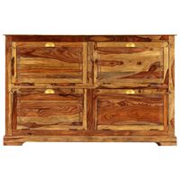 The Living Store Schoenenkast Vintage - 140 x 35 x 90 cm - Massief Sheeshamhout