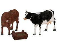 Feeding cow & bull - Lemax Feeding cow & bull - Lemax