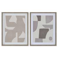 Canvas Home ESPRIT Beige Grijs Abstract Modern 40 x 3 x 50 cm (2 Stuks)