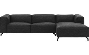 Goossens Bank Calvin antraciet, micro leer, 3,5-zits, modern design