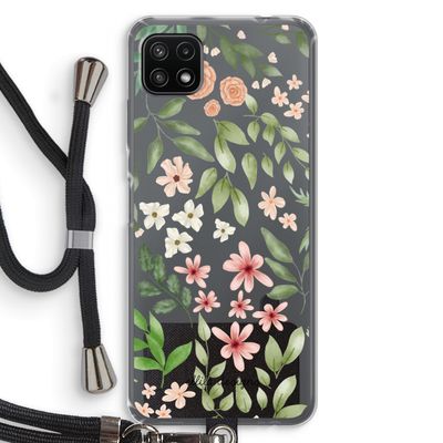 Botanical sweet flower heaven: Samsung Galaxy A22 5G Transparant Hoesje met koord