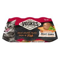 Voskes Jelly Cups tonijn met garnalen kattensnack (6x25 g) 12 verpakkingen (72 x 25 g)