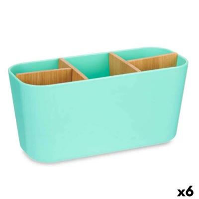 Tandenborstelhouder Berilo Groen Bamboe Polypropyleen 21 x 10 x 9 cm (6 Stuks)