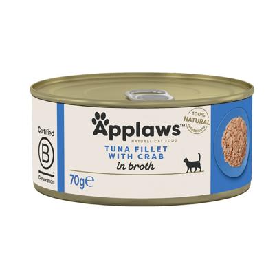 APPLAWS Tuna fillet with crab in broth - nat kattenvoer - 70g