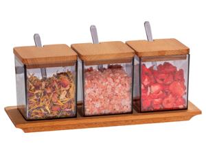 Wenko Kruidenpotjes (vierkant met lepel, set van 3)