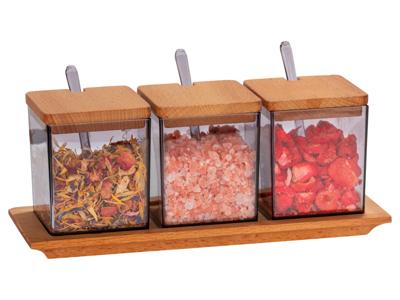 Wenko Kruidenpotjes (vierkant met lepel, set van 3)