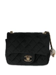 CHANEL Pre-Owned mini sac porté épaule Classic Flap à design carré (2022) - Noir