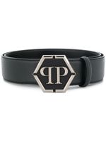 Philipp Plein ceinture à boucle logo - Noir - thumbnail