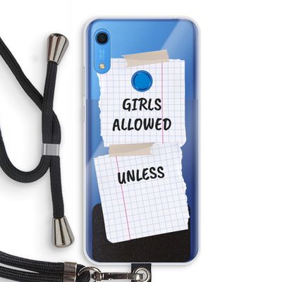 No Girls Allowed Unless: Huawei Y6s Transparant Hoesje met koord