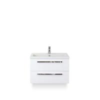 Seville Badmeubelset 80 cm - Wit Hoogglans - Keramische Wastafel Wit Djazz