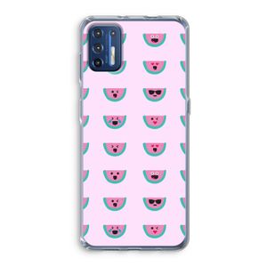 Smiley watermeloenprint: Motorola Moto G9 Plus Transparant Hoesje