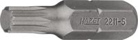 HAZET Bit 2211-5 · 1/4 inch (6,3 mm) zeskant massief · Binnenveeltandprofiel XZN · SW M5 HAZET Bit 2211-5 · 1/4 inch (6,3 mm) zeskant massief · Binnenveeltandprofiel XZN · SW M5