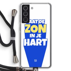 Laat de zon in je hart: Samsung Galaxy S21 FE Transparant Hoesje met koord