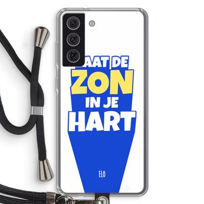 Laat de zon in je hart: Samsung Galaxy S21 FE Transparant Hoesje met koord