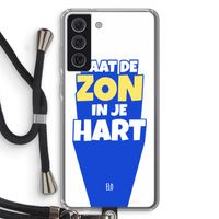 Laat de zon in je hart: Samsung Galaxy S21 FE Transparant Hoesje met koord