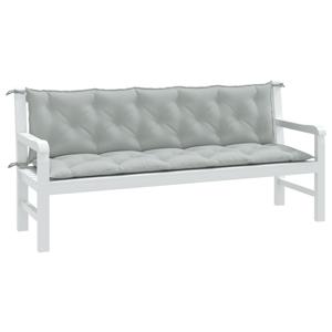 VidaXL Tuinbankkussens 2 st 180x50x7 cm stof gemêleerd lichtgrijs