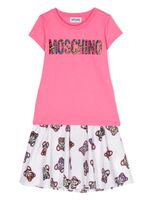 Moschino Kids survêtement en coton à logo imprimé - Rose