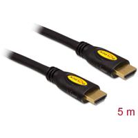 Delock 82455 HDMI-kabel HDMI Aansluitkabel HDMI-A-stekker, HDMI-A-stekker 5.00 m Zwart 4K UHD, Vergulde steekcontacten - thumbnail