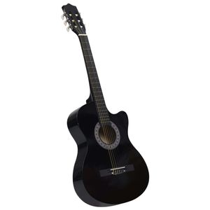 VidaXL Gitaar cutaway met 6 snaren western klassiek 38" zwart