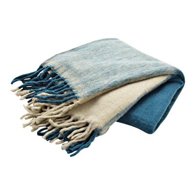 Geruite bedsprei van textiel, blauw (B/H/D) 130x170x1cm