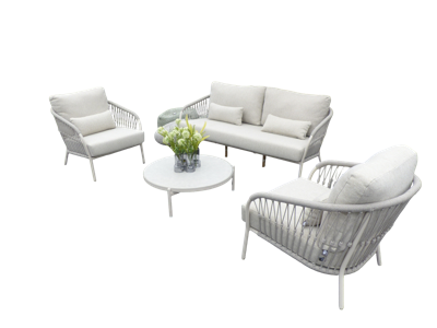 Dolce loungeset camel sand/teak/keramiek incl. natural gravel kussens - Suns