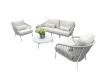 Dolce loungeset camel sand/teak/keramiek incl. natural gravel kussens - Suns Dolce loungeset camel sand/teak/keramiek incl. natural gravel kussens - Suns