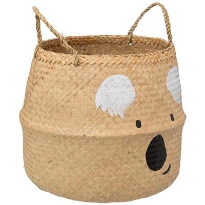 Speelgoed Opbergmand - Koala - met handgreep - riet - opvouwbaar - 35 x 35 x 38 cm