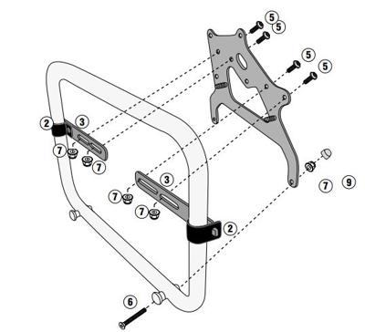 GIVI TL montagekit voor toolbox S250, Motorspecifieke bagage, TL5108PLRKIT