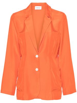 P.A.R.O.S.H. blazer en soie à simple boutonnage - Orange