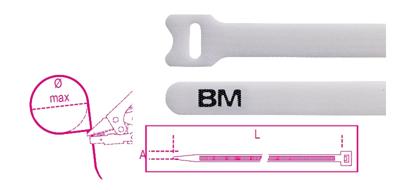 Beta Bmbv2312-Klittenband Kabelbinders, Wit - BMBV2312