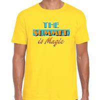 Toppers verkleed T-shirt heren - The summer is Magic - geel - Miami Vice - Tropische feestkleding