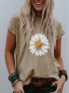 Casual Crew Neck Short Sleeve Floral-Print T-shirt