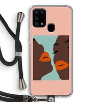 Orange lips: Samsung Galaxy M31 Transparant Hoesje met koord Orange lips: Samsung Galaxy M31 Transparant Hoesje met koord