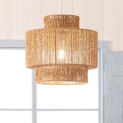 Hanglamp gevlochten &apos;Kenia&apos; E27 touw hanglamp 40 cm