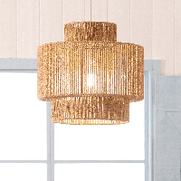 Hanglamp gevlochten 'Kenia' E27 touw hanglamp 40 cm Hanglamp gevlochten 'Kenia' E27 touw hanglamp 40 cm