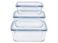 SILVERCREST Glazen vershoudbakjes (Rechthoekig, 3-delig)