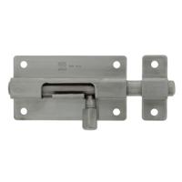 AMIG schuifslot/plaatgrendel - 2.5 x 3.7cm - Inox matte afwerking - deur - schutting - hek - thumbnail