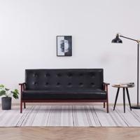 Driezitsbank kunstleer zwart