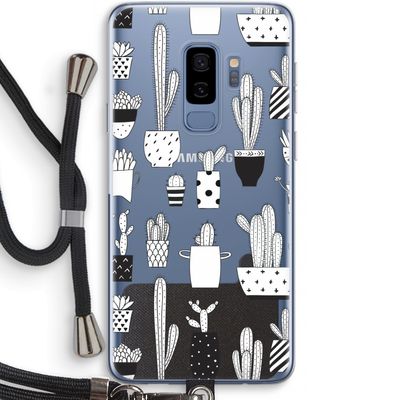 Cactusmotief: Samsung Galaxy S9 Plus Transparant Hoesje met koord